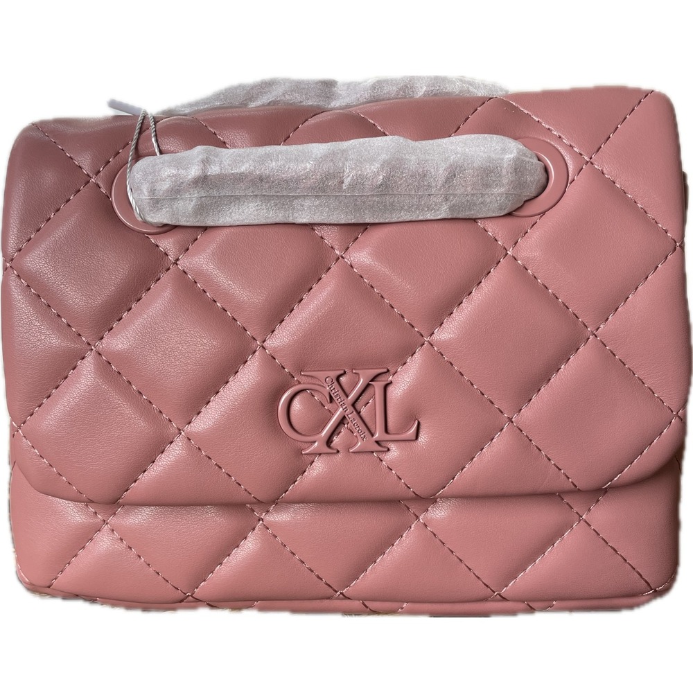 CXL by Christian Lacroix Pink Quilted Flap Shoulder Bag Monochromatic Chain New
